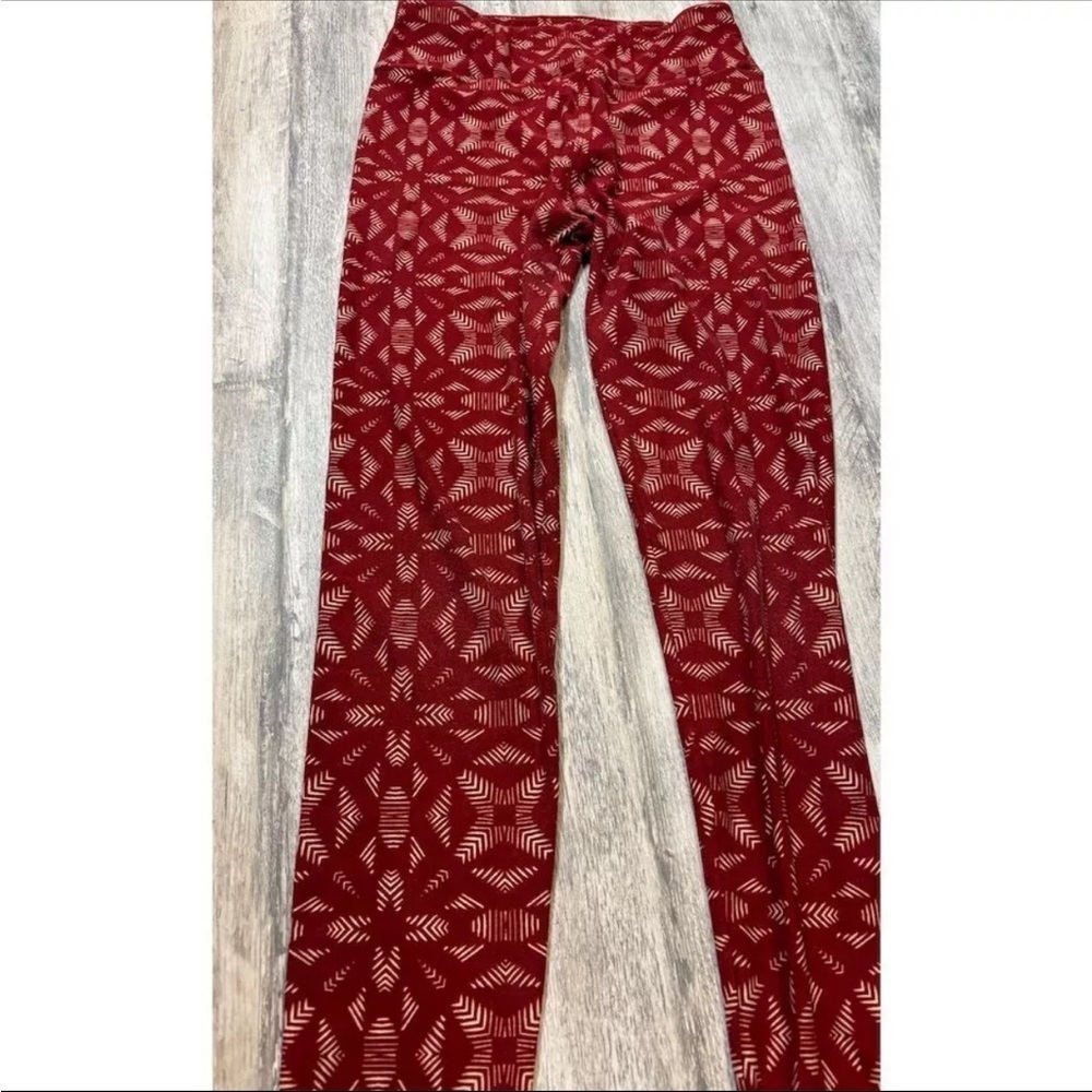 LuLaRoe Women's Red Leggings One Size Stretch Comfort Casual